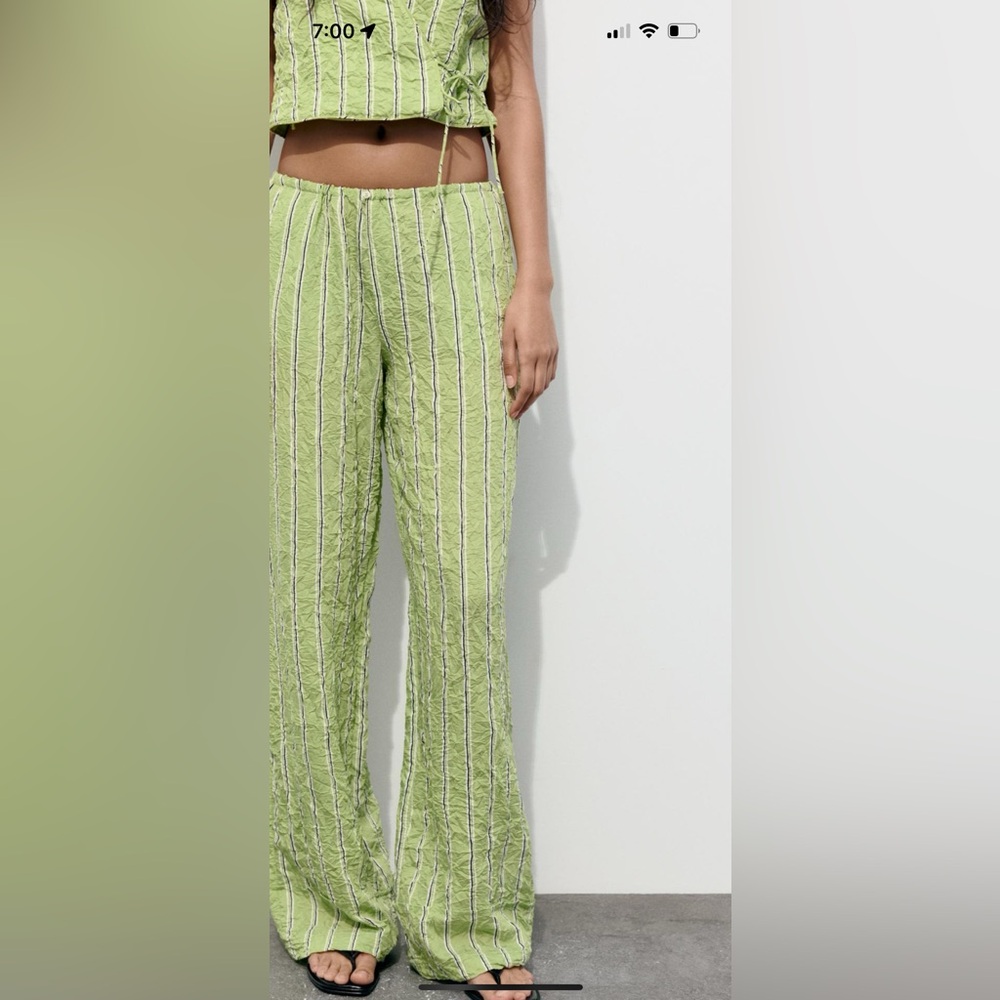 Zara wrinkle effect pajamas pants